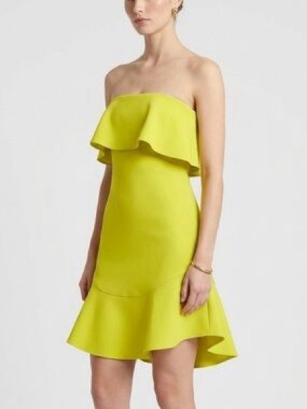 A.L.C. Strapless Ruffle Hem Dress in Sunshine Yellow
Size 6